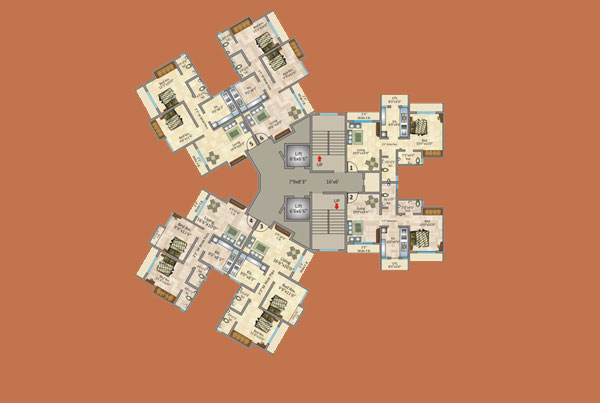 TYPICAL FLOOR PLAN  (WING A)