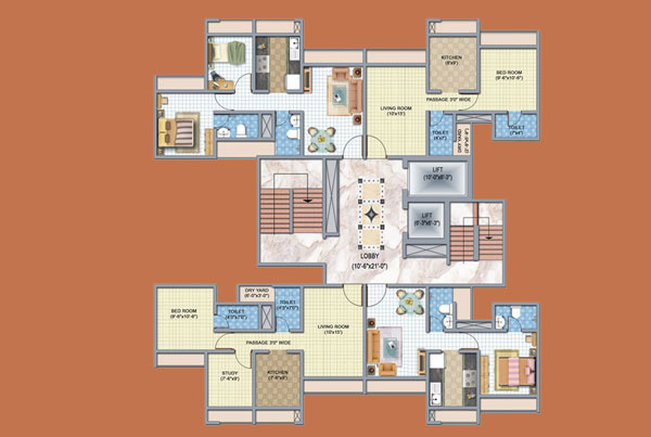FLOOR PLAN BLDG TYPE B 