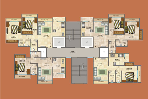TYPICAL FLOOR PLAN  BLDG NO B-1 BLOCK B