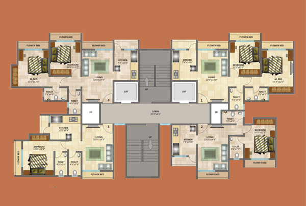 TYPICAL FLOOR PLAN  BLDG NO B-2 BLOCK-B